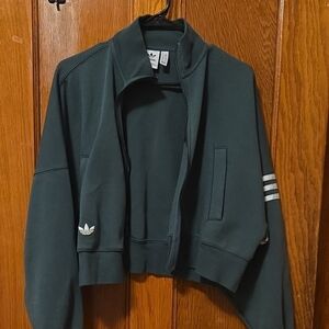 Adidas Forest Green Cropped Track Jacket